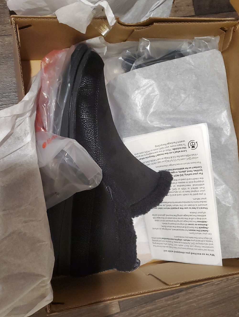 Clarks Black Fleece-Lined Slip-On Bootie